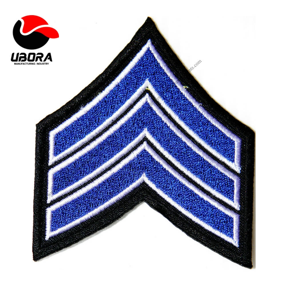 Sergeant Rank US Chevron Patch Iron On blue and white color best quality